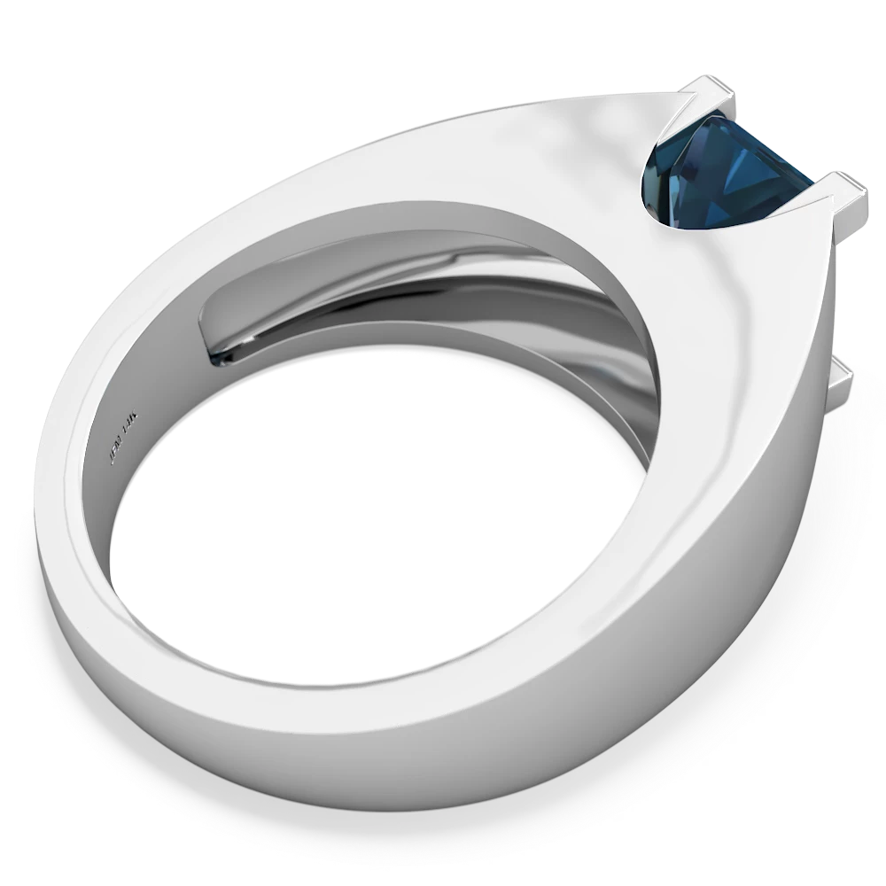 Blue Topaz Men's 14K White Gold ring R1836