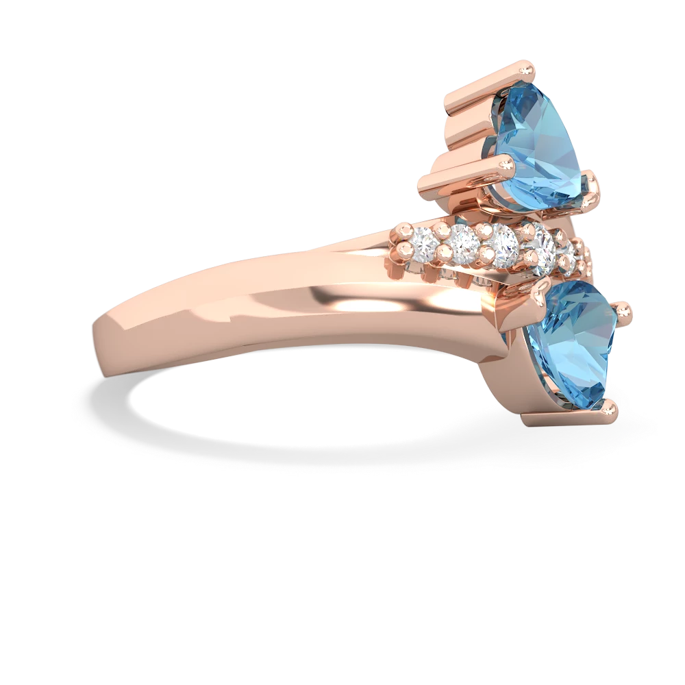 Blue Topaz Heart To Heart 14K Rose Gold ring R2064