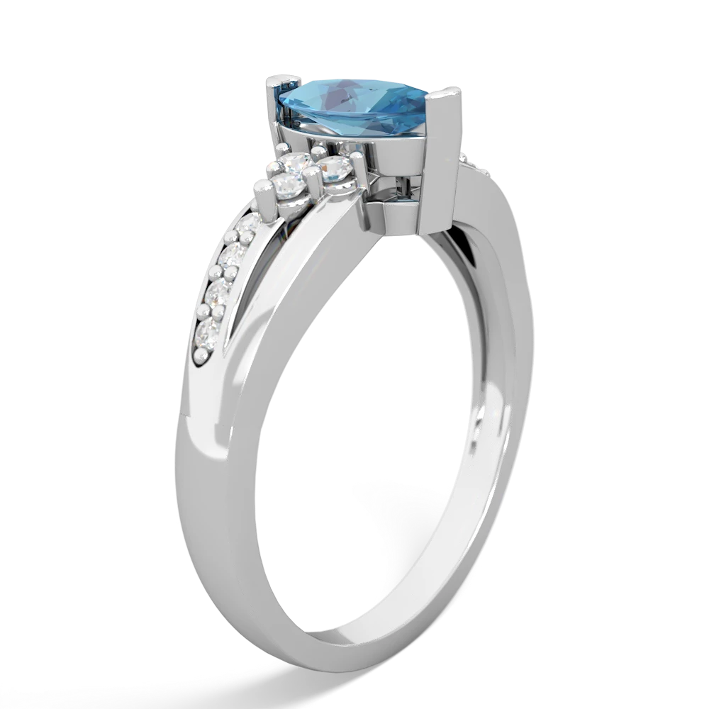 Blue Topaz Royal Marquise 14K White Gold ring R2343