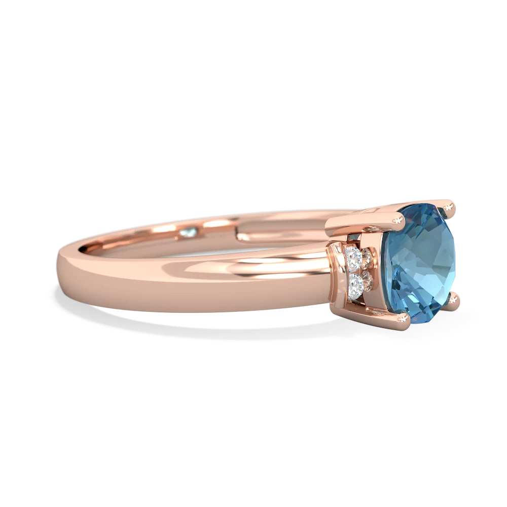 Blue Topaz Simply Elegant Cushion 14K Rose Gold ring R2489