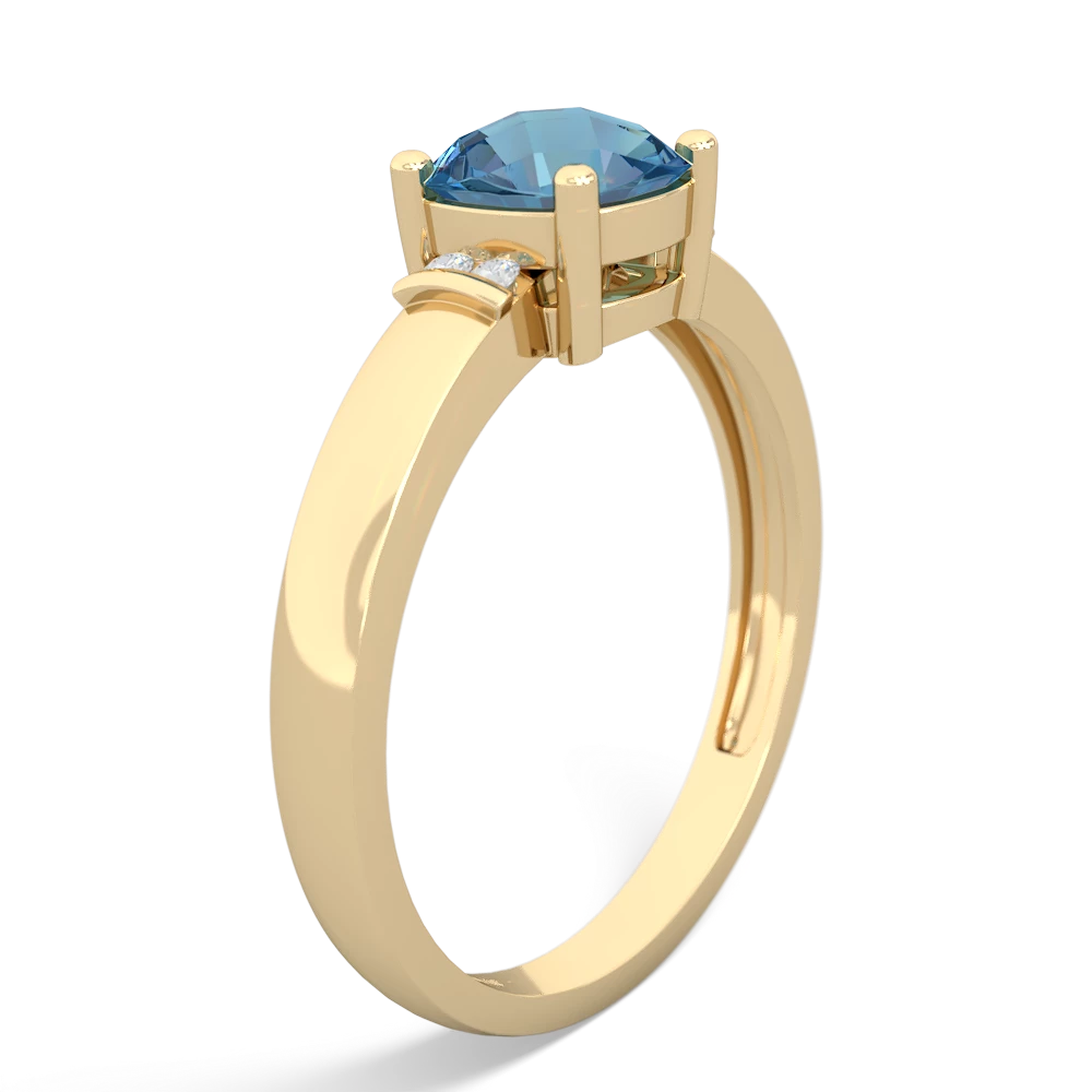 Blue Topaz Simply Elegant Cushion 14K Yellow Gold ring R2489