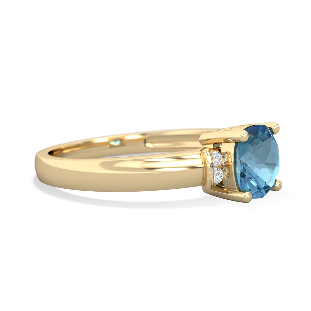 Blue Topaz Simply Elegant Cushion 14K Yellow Gold ring R2489