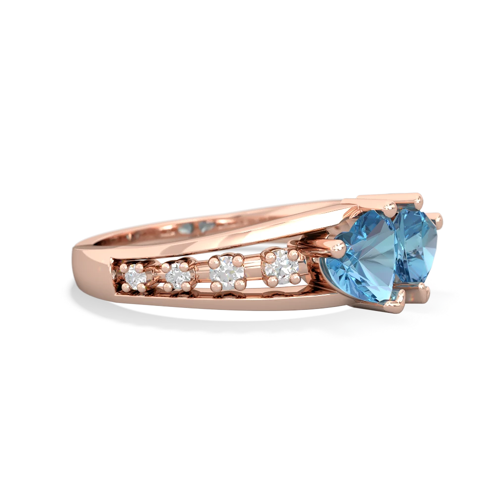 Blue Topaz Heart To Heart 14K Rose Gold ring R3342