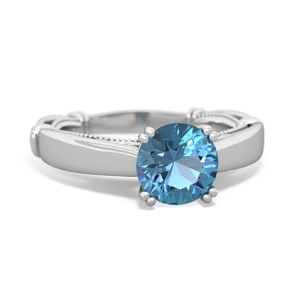 Blue Topaz Renaissance 14K White Gold ring R27806RD