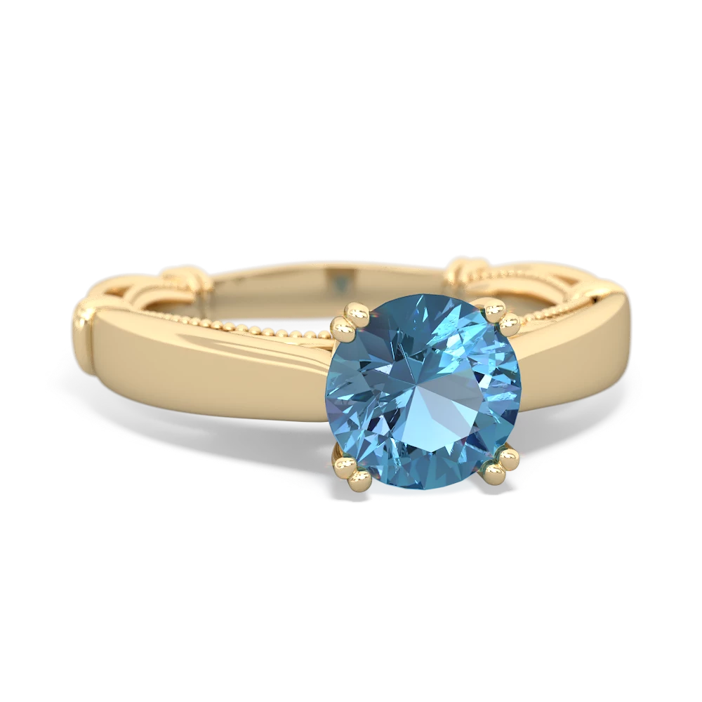 Blue Topaz Renaissance 14K Yellow Gold ring R27806RD