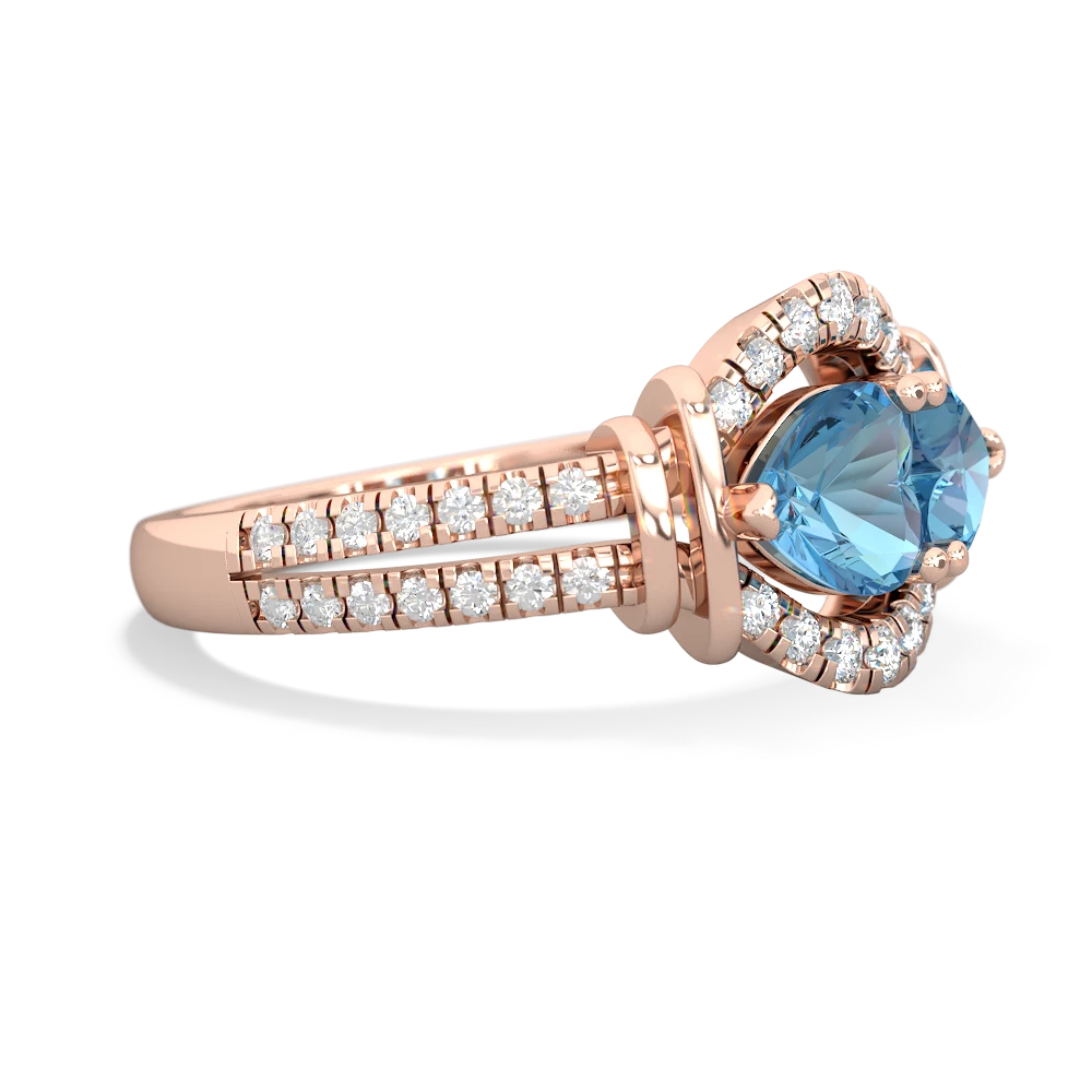 Blue Topaz Art-Deco Keepsake 14K Rose Gold ring R5630