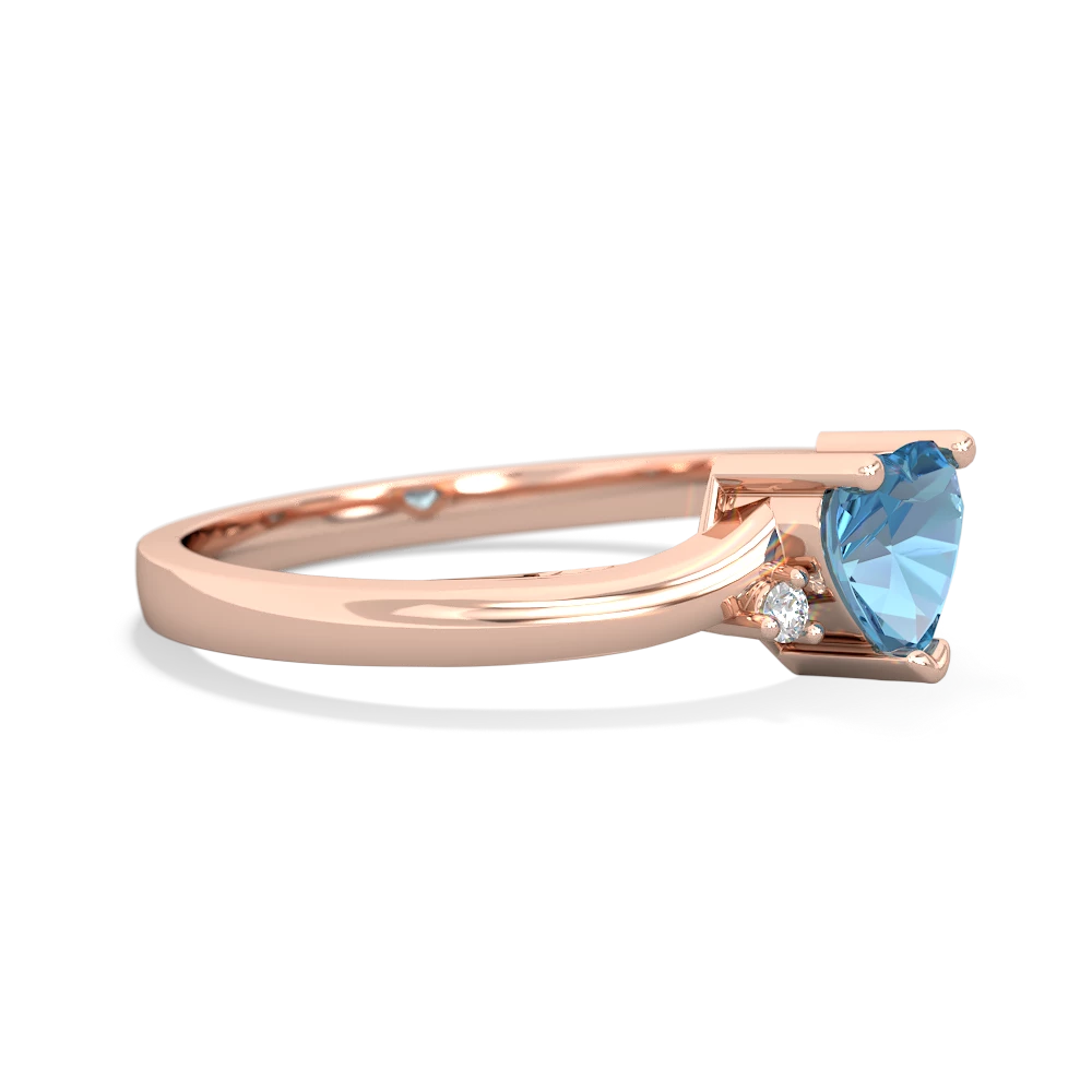 Blue Topaz Delicate Heart 14K Rose Gold ring R0203