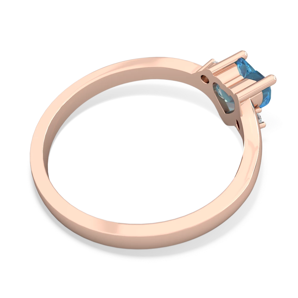 Blue Topaz Delicate Heart 14K Rose Gold ring R0203