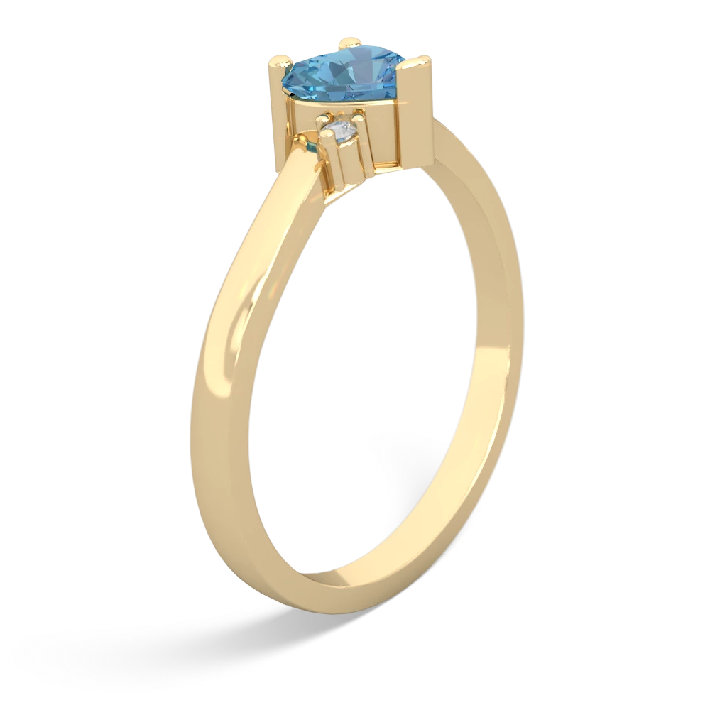 Blue Topaz Delicate Heart 14K Yellow Gold ring R0203