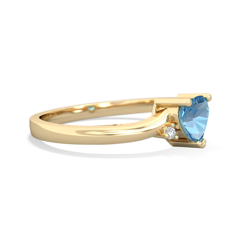 Blue Topaz Delicate Heart 14K Yellow Gold ring R0203