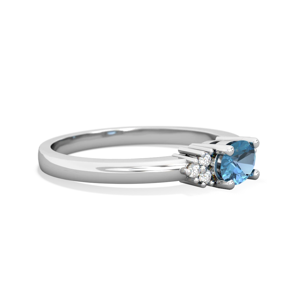 Blue Topaz Simply Elegant East-West 14K White Gold ring R2480