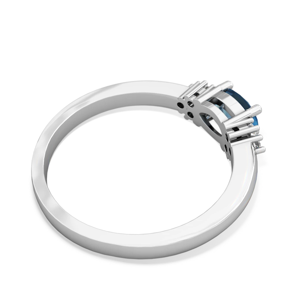 Blue Topaz Simply Elegant East-West 14K White Gold ring R2480