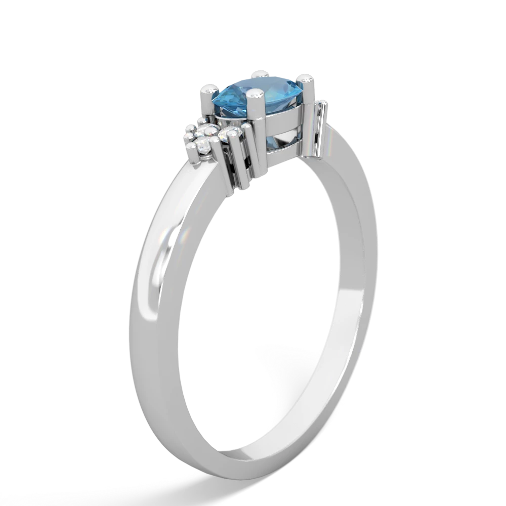 Blue Topaz Simply Elegant East-West 14K White Gold ring R2480