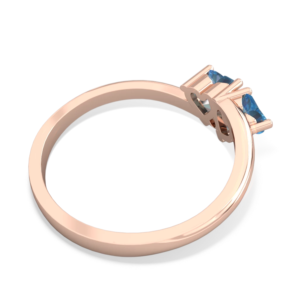 Blue Topaz Sweethearts 14K Rose Gold ring R5260