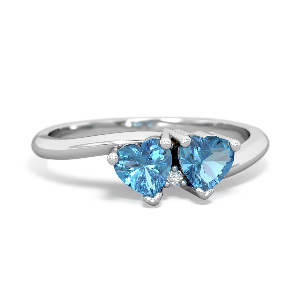 Blue Topaz Sweethearts 14K White Gold ring R5260