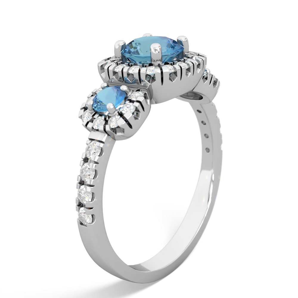 Blue Topaz Regal Halo 14K White Gold ring R5350
