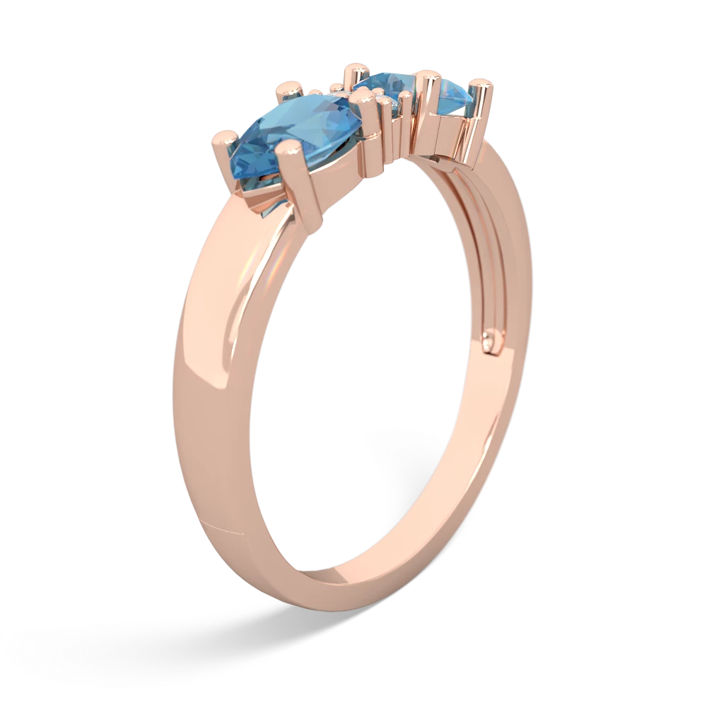 Blue Topaz Pear Bowtie 14K Rose Gold ring R0865