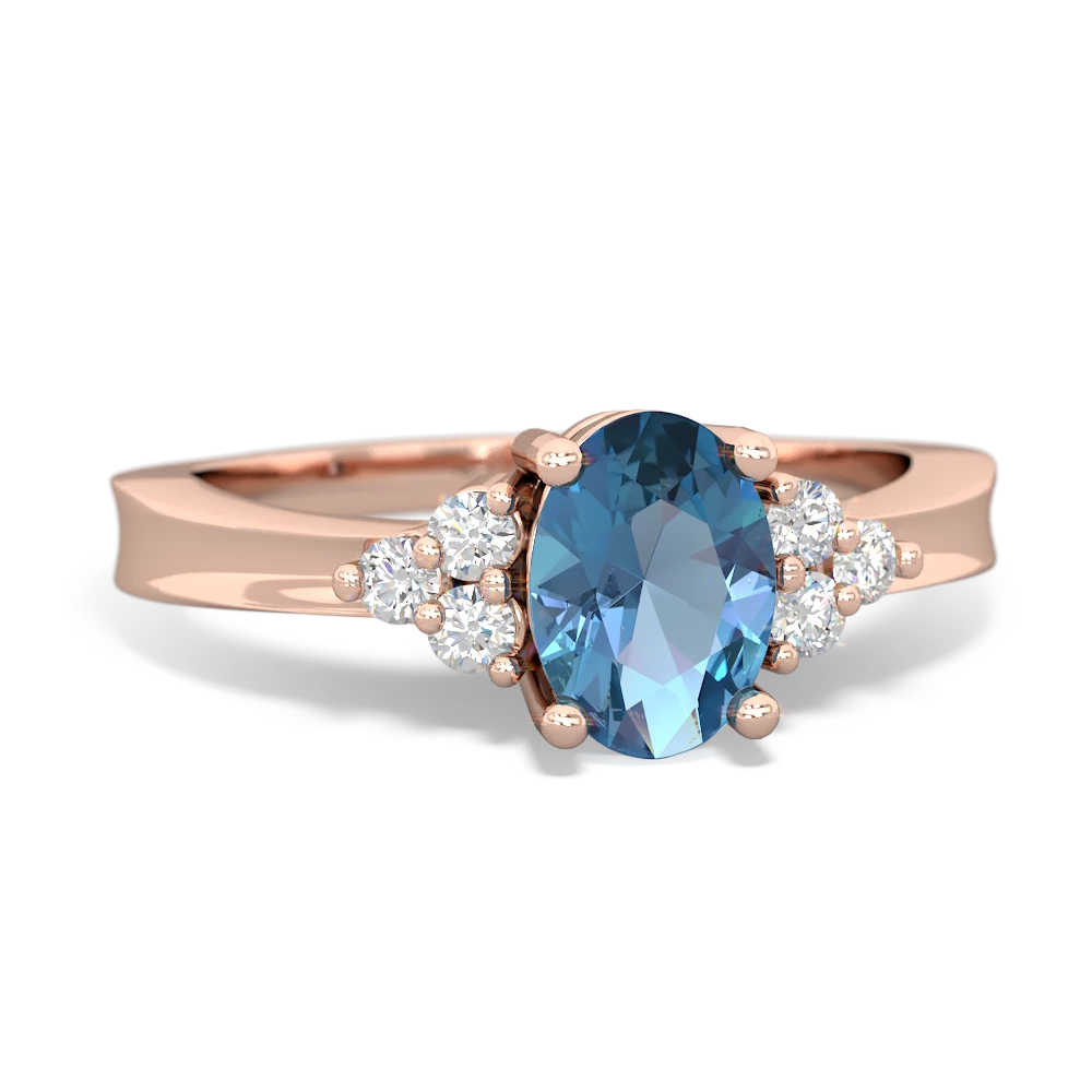 Blue Topaz Simply Elegant 14K Rose Gold ring R2113