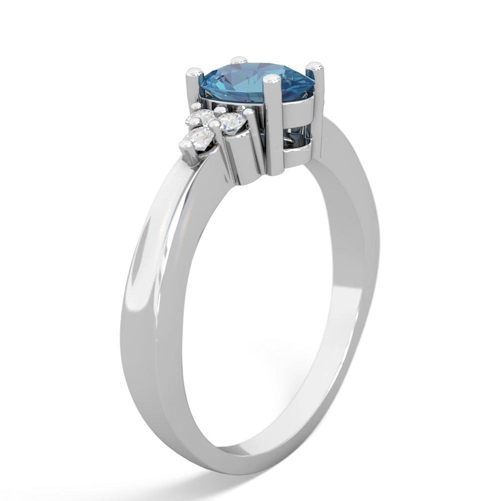 Blue Topaz Simply Elegant 14K White Gold ring R2113