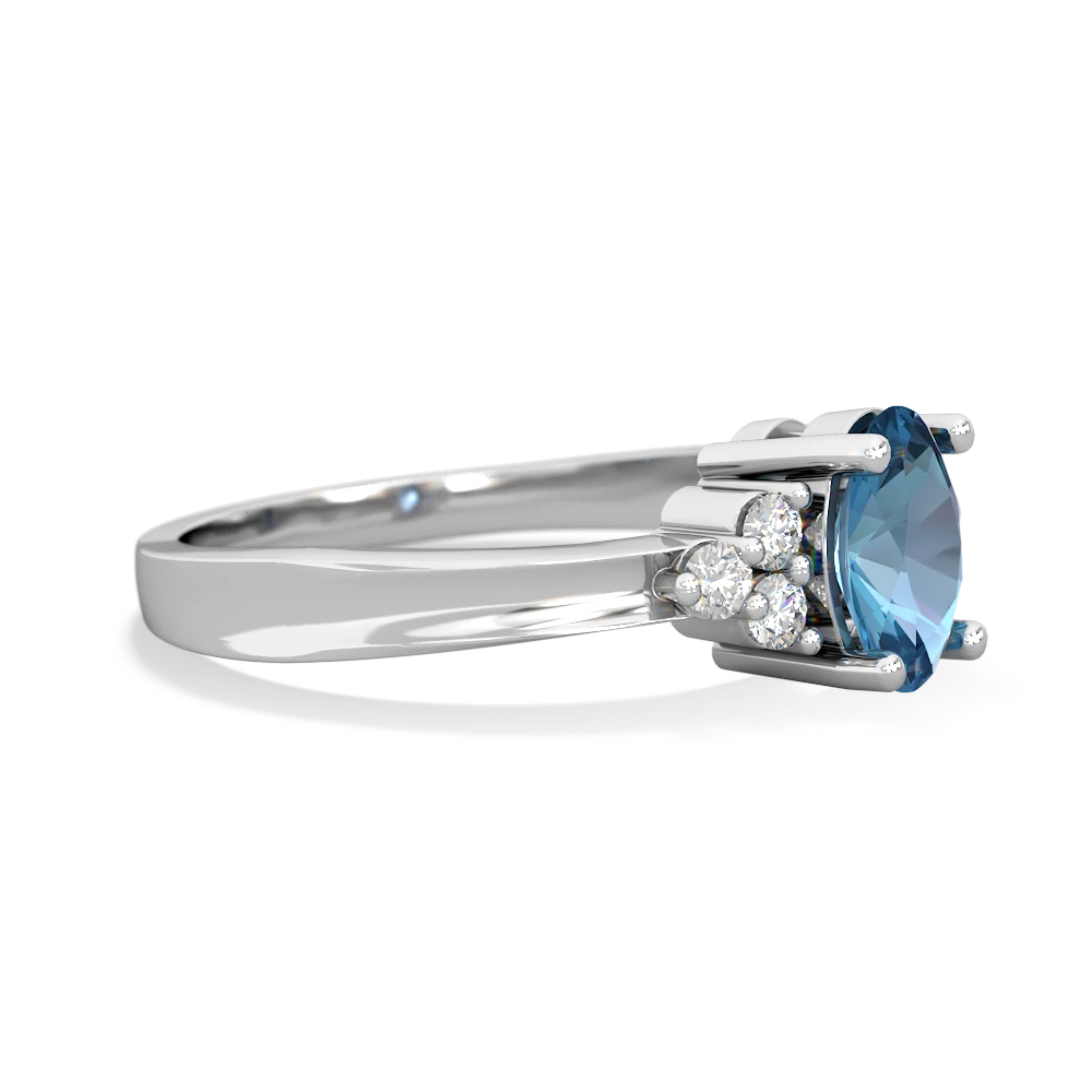 Blue Topaz Simply Elegant 14K White Gold ring R2113