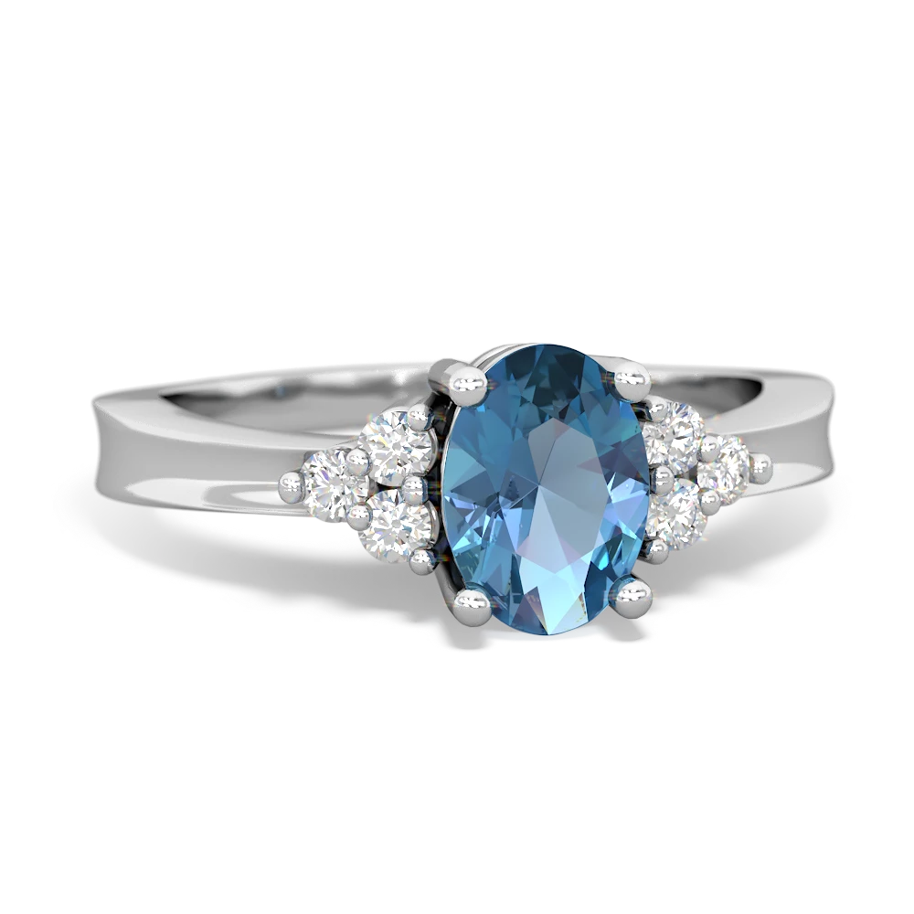 Blue Topaz Simply Elegant 14K White Gold ring R2113