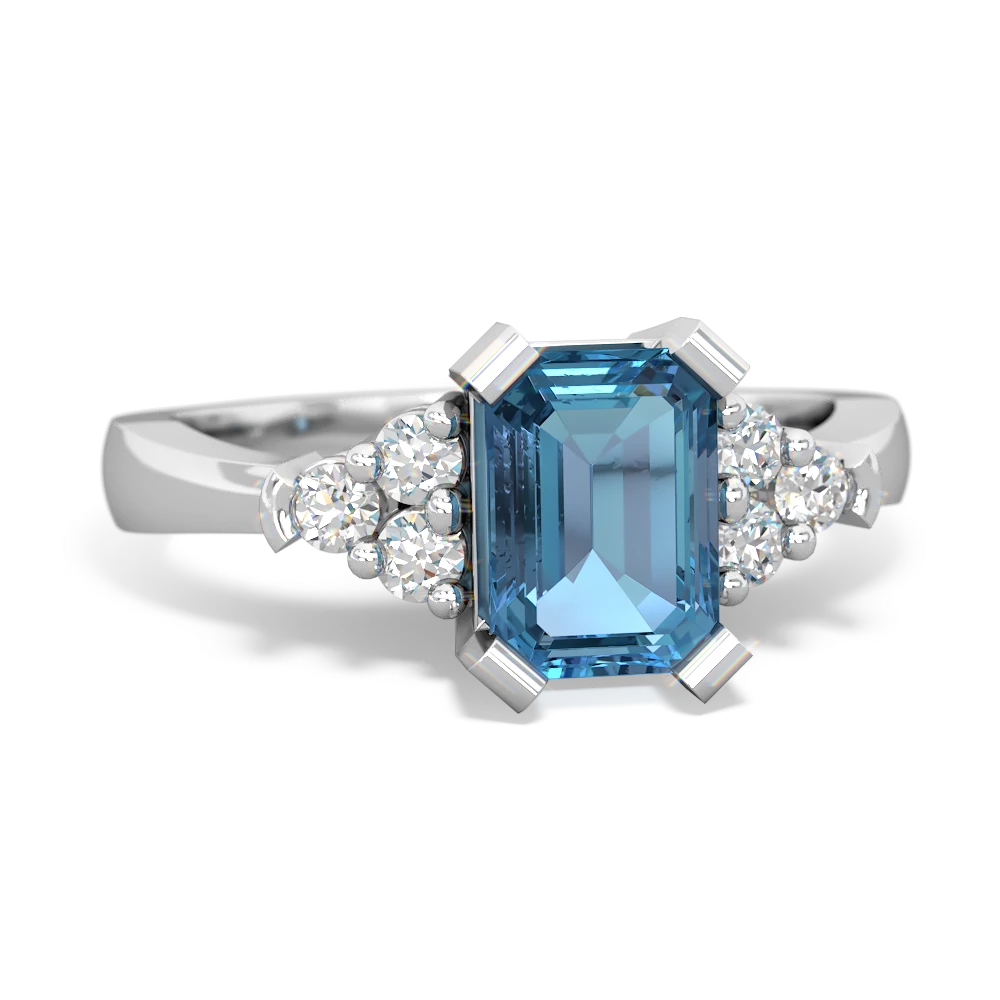 Blue Topaz Timeless Classic 14K White Gold ring R2591