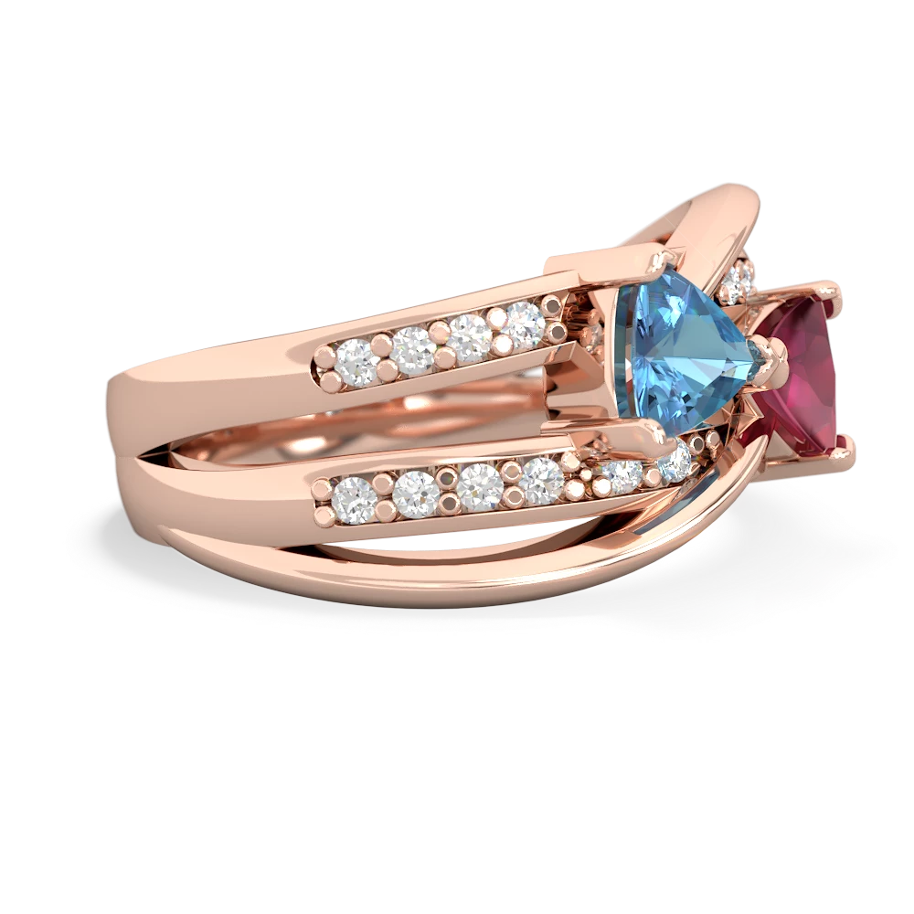 Blue Topaz Bowtie 14K Rose Gold ring R2360