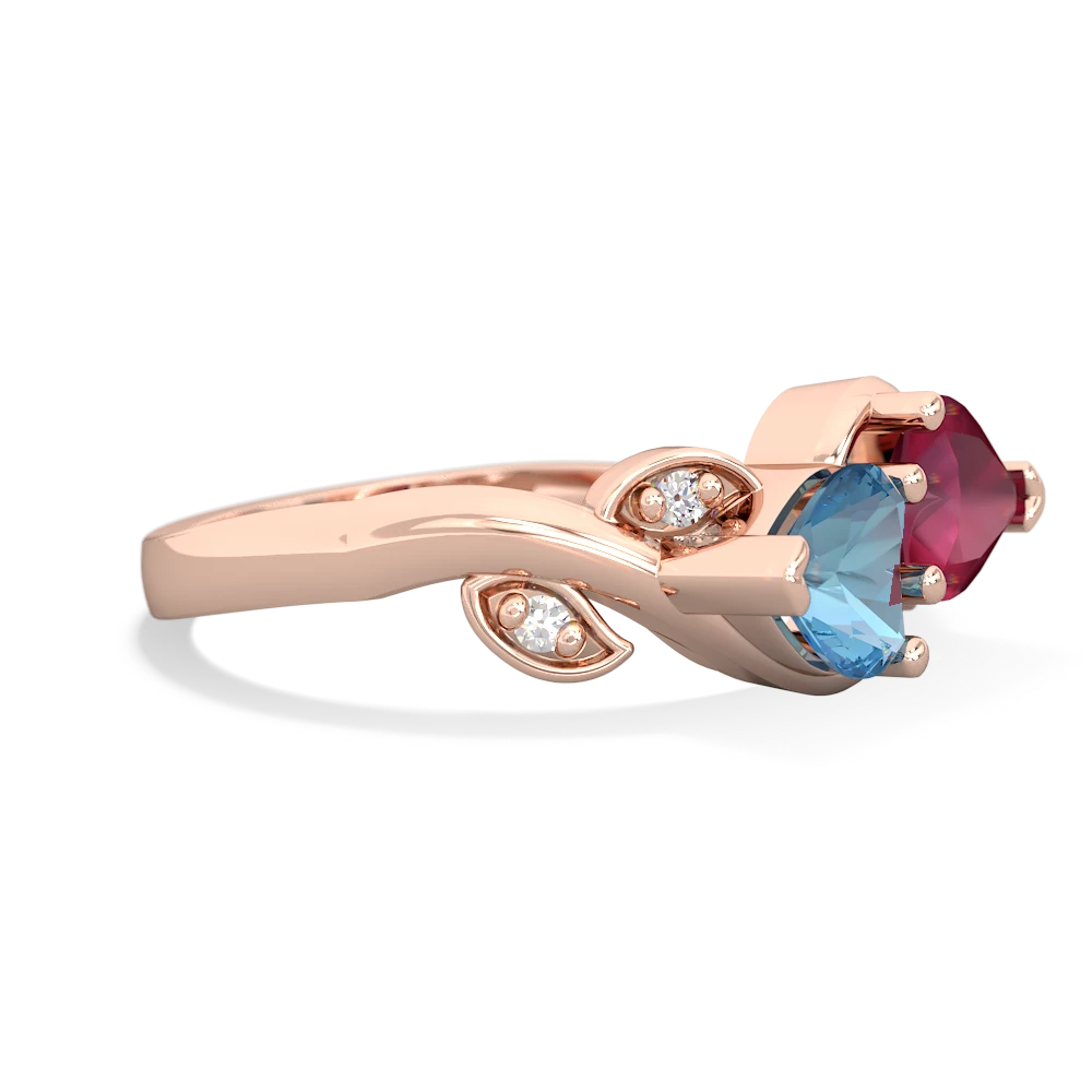 Blue Topaz Floral Elegance 14K Rose Gold ring R5790