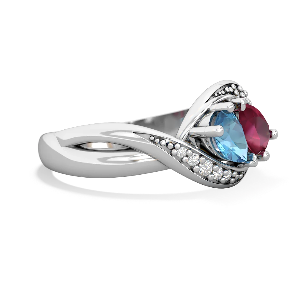 Blue Topaz Summer Winds 14K White Gold ring R5342