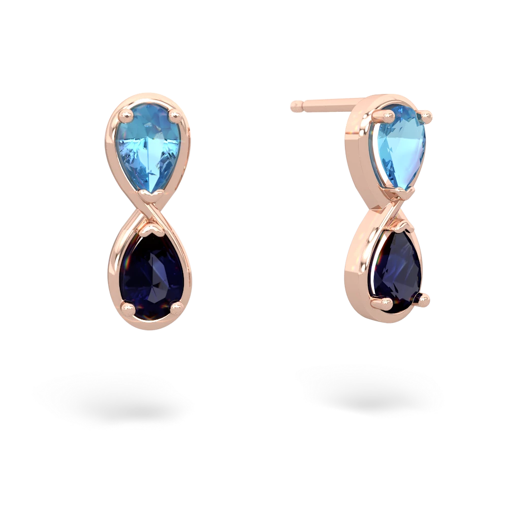 Blue Topaz Infinity 14K Rose Gold earrings E5050