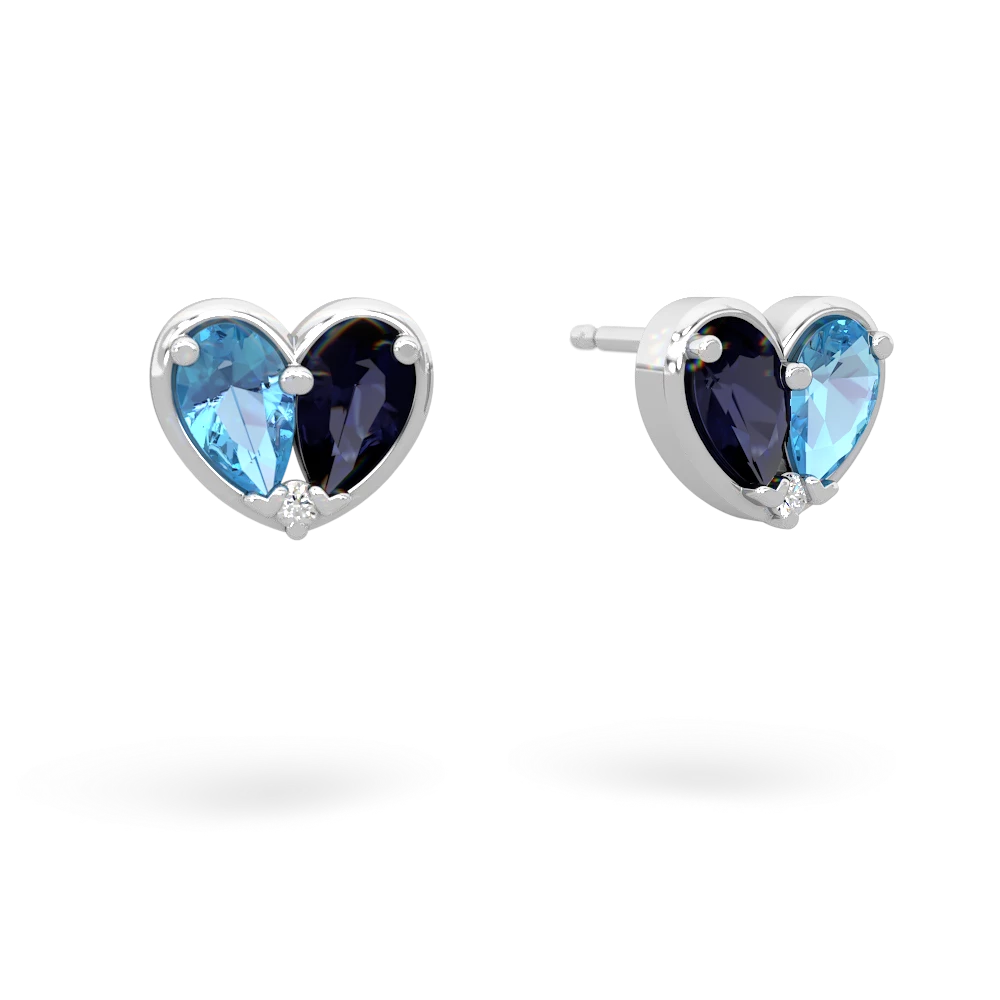 Blue Topaz 'Our Heart' 14K White Gold earrings E5072