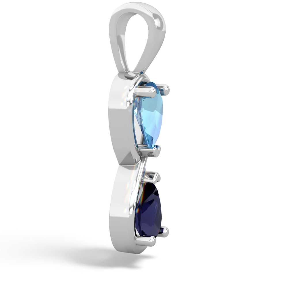 Blue Topaz Infinity 14K White Gold pendant P5050