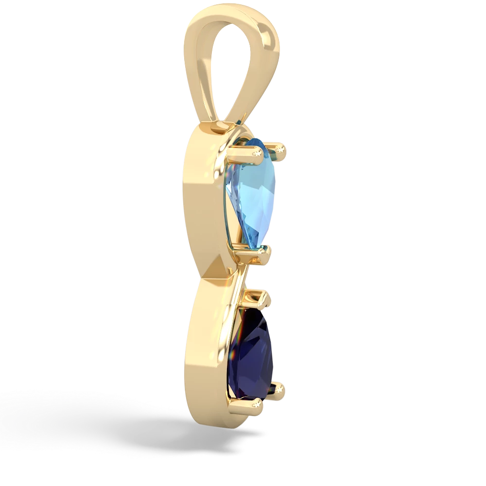 Blue Topaz Infinity 14K Yellow Gold pendant P5050