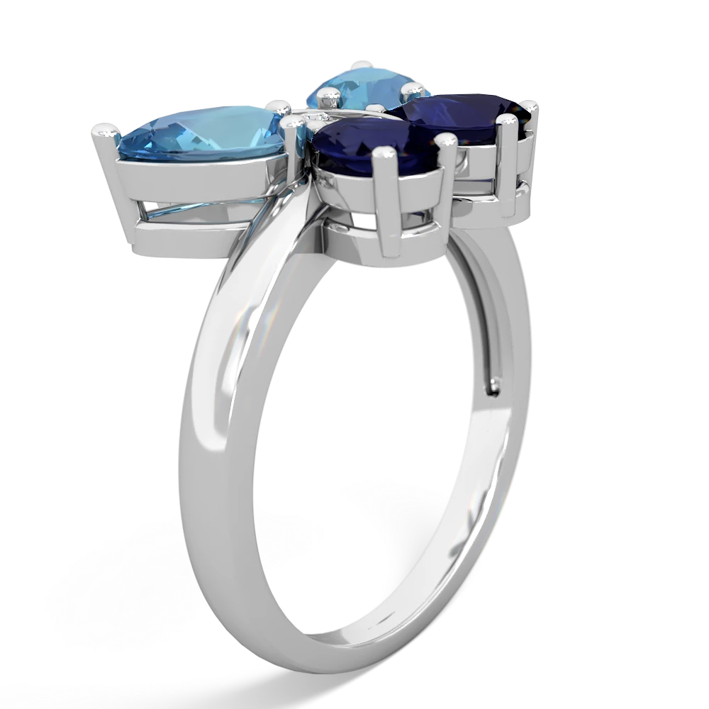 Blue Topaz Butterfly 14K White Gold ring R2215