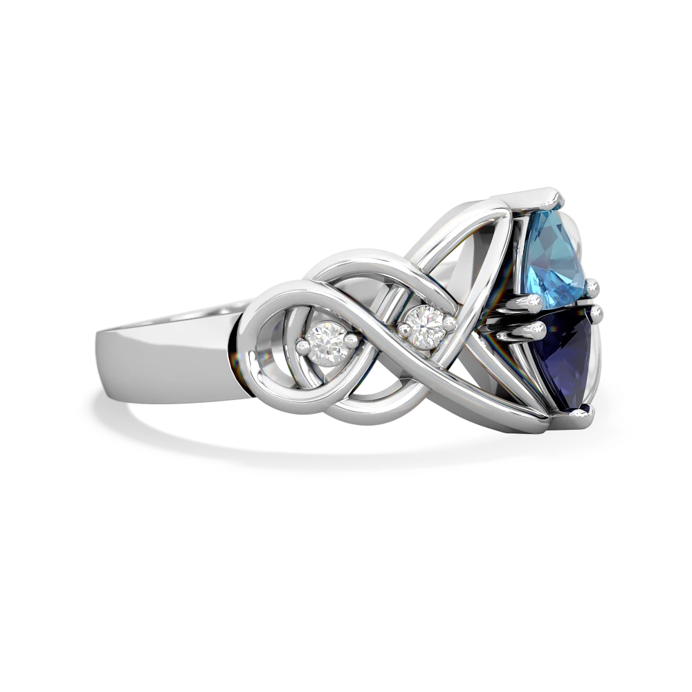 Blue Topaz Keepsake Celtic Knot 14K White Gold ring R5300