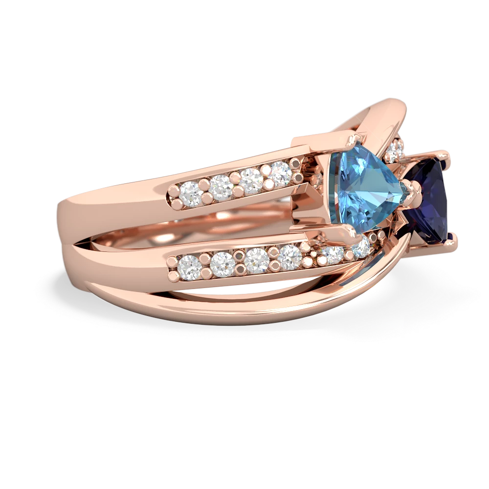 Blue Topaz Bowtie 14K Rose Gold ring R2360