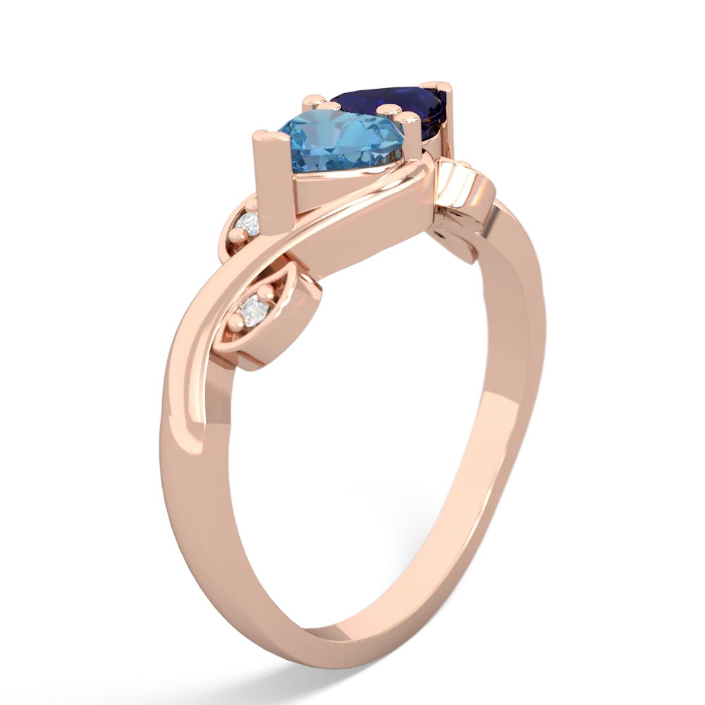 Blue Topaz Floral Elegance 14K Rose Gold ring R5790