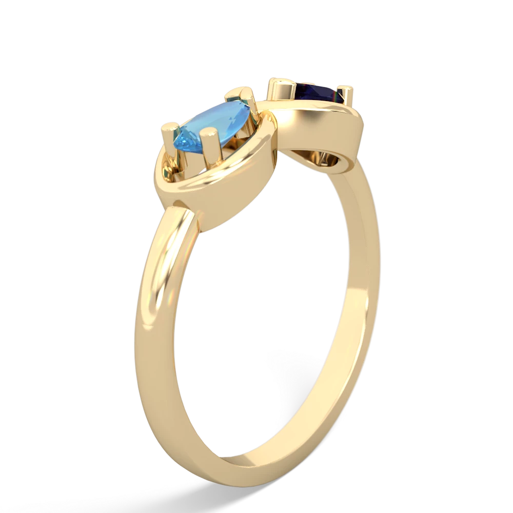 Blue Topaz Infinity 14K Yellow Gold ring R5050