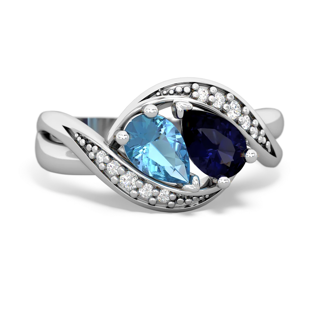 Blue Topaz Summer Winds 14K White Gold ring R5342