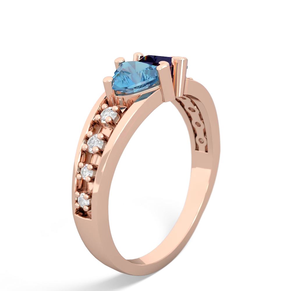 Blue Topaz Heart To Heart 14K Rose Gold ring R3342