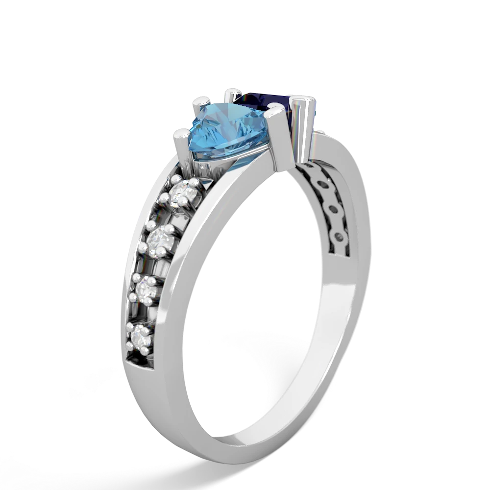 Blue Topaz Heart To Heart 14K White Gold ring R3342