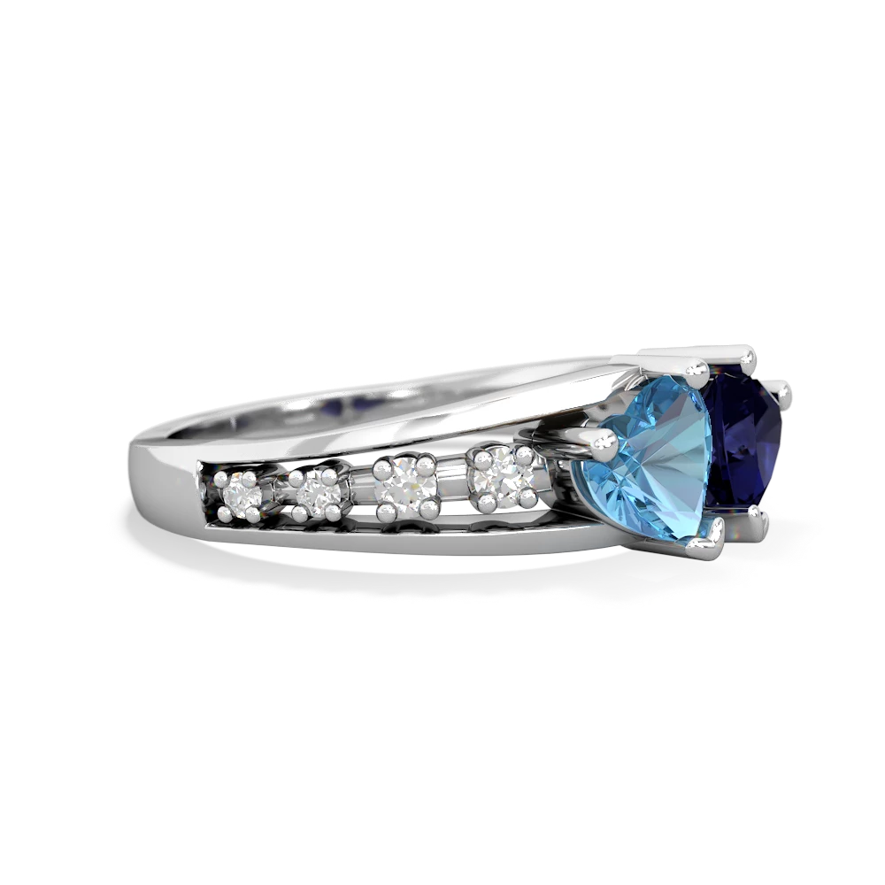 Blue Topaz Heart To Heart 14K White Gold ring R3342