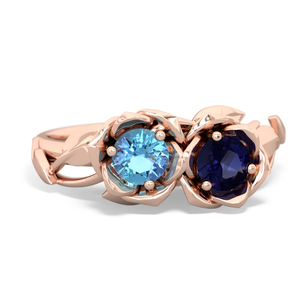 Blue Topaz Rose Garden 14K Rose Gold ring R5510