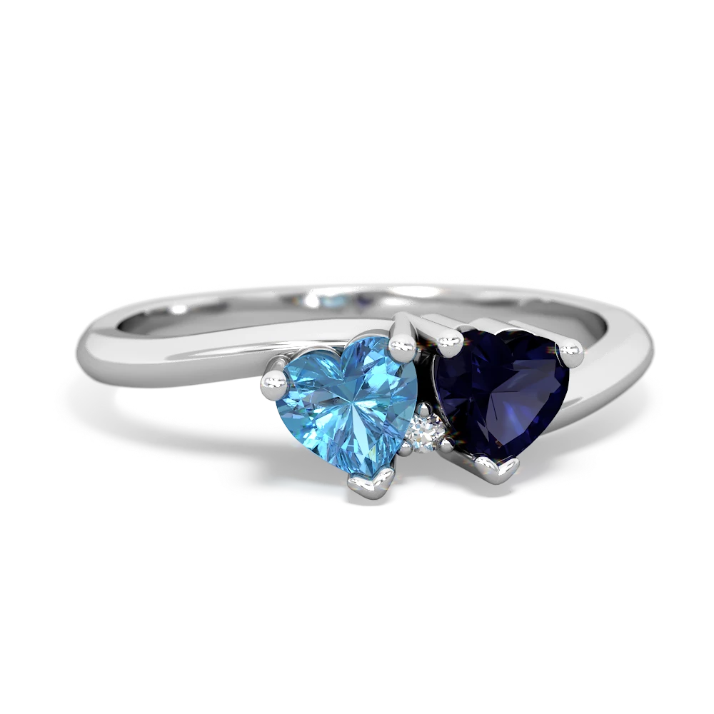 Blue Topaz Sweethearts 14K White Gold ring R5260