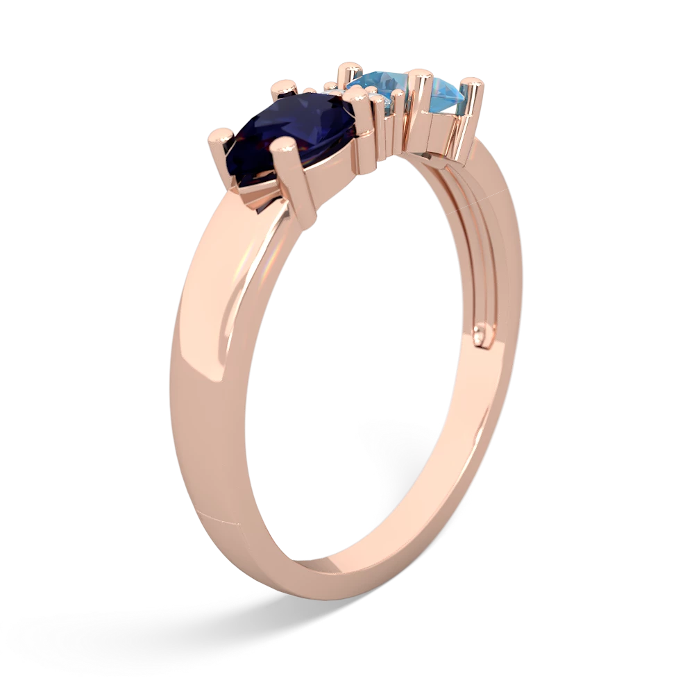 Blue Topaz Pear Bowtie 14K Rose Gold ring R0865