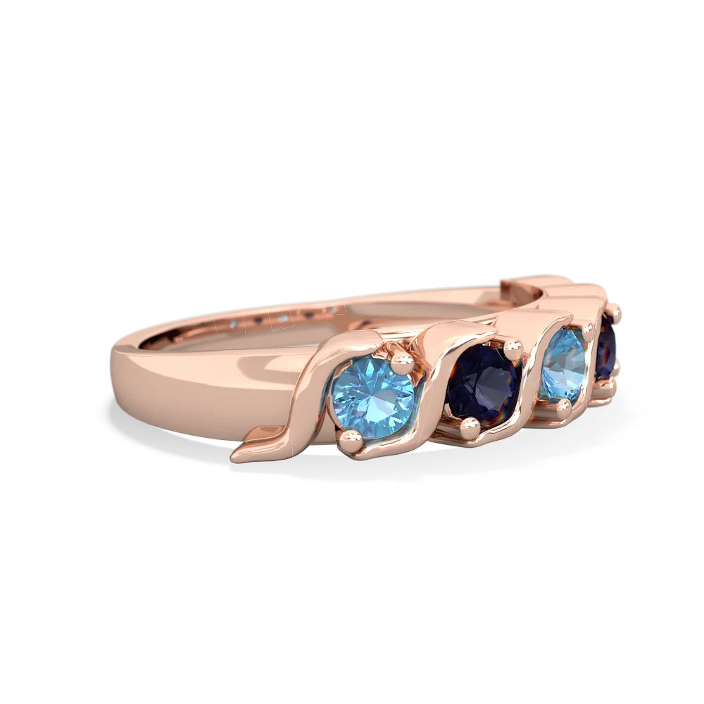 Blue Topaz Anniversary Band 14K Rose Gold ring R2089