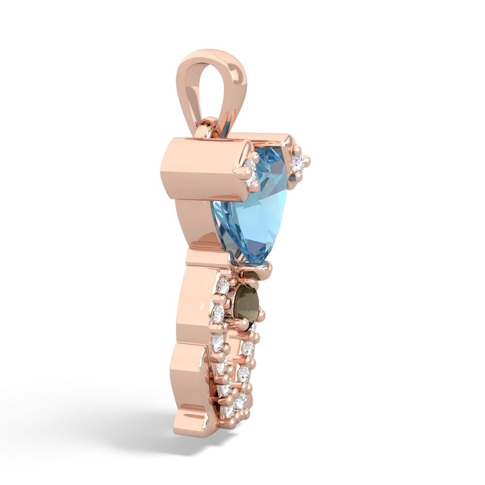 Blue Topaz Puppy Love 14K Rose Gold pendant P5800