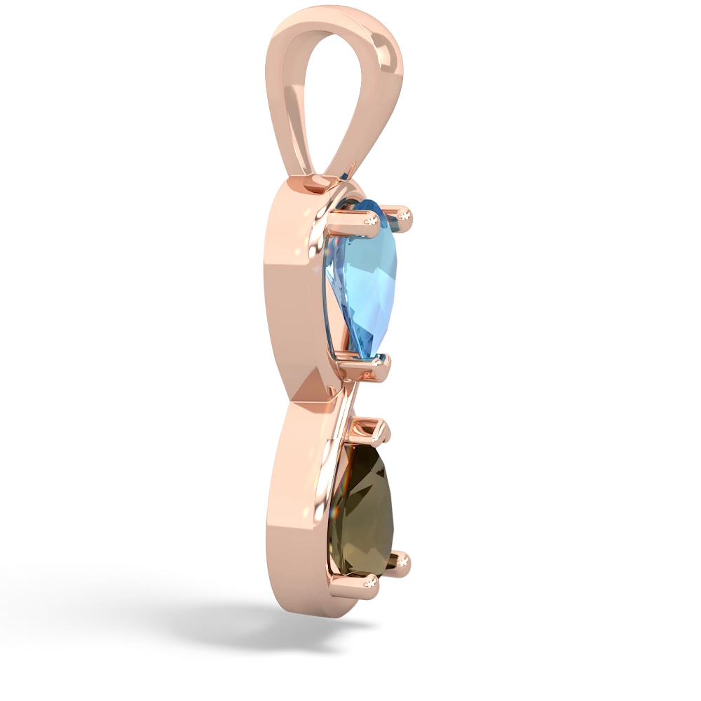 Blue Topaz Infinity 14K Rose Gold pendant P5050