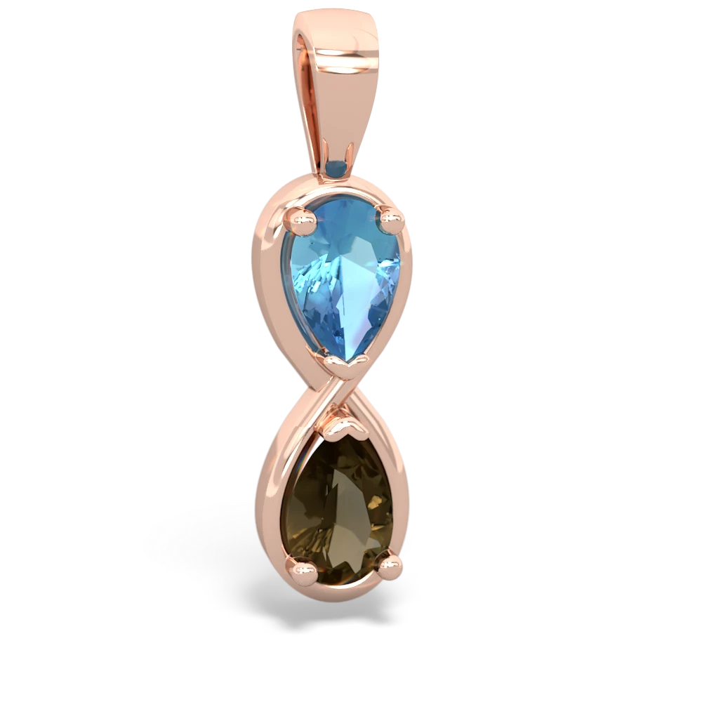 Blue Topaz Infinity 14K Rose Gold pendant P5050