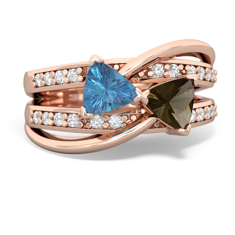 Blue Topaz Bowtie 14K Rose Gold ring R2360